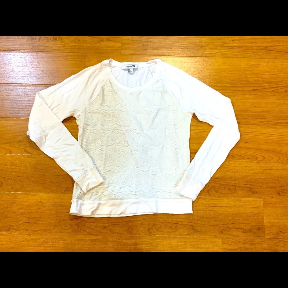 Forever 21 Lace Sweatshirt Juniors Small